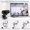 SAROOD Webcam; Full HD 1080p/30fps Web Camera with Microphones & Privacy Cover; 95 Degrees Wide Angle Lens & Auto Low Light Correction for Widescreen