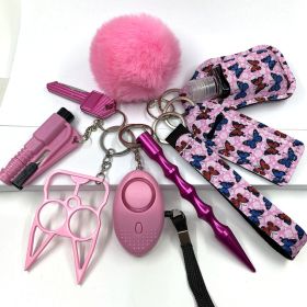 Custom Personal Safety Survival Women Alarm Window Breaker Set Girl Self Defense Keychain (style: Style1)