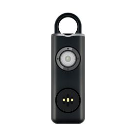 USB Chargeable Personal Safety Alarm Key Chain 130 DB With LED Light For Outdoors (Color: black)