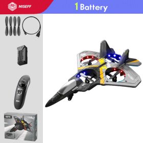 V17 RC Remote Control Airplane Drone 2.4G Gravity Sensing Remote Control Plane Glider Airplane EPP Foam Boy Toys Kids For Gift (Color: Gray 1 Battery, Ships From: China)