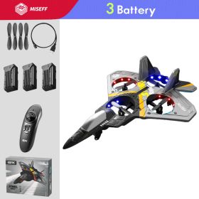 V17 RC Remote Control Airplane Drone 2.4G Gravity Sensing Remote Control Plane Glider Airplane EPP Foam Boy Toys Kids For Gift (Color: Gray 3 Battery, Ships From: China)