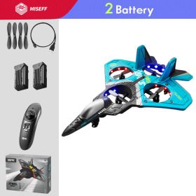 V17 RC Remote Control Airplane Drone 2.4G Gravity Sensing Remote Control Plane Glider Airplane EPP Foam Boy Toys Kids For Gift (Color: Blue 2 Battery, Ships From: China)