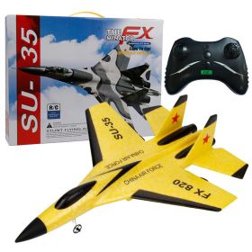 FX820 small fighter hand thrown electric remote control aircraft remote control fixed wing remote control glider model toy (Color: FX820yellow)