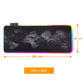 RGB Mouse Pad Gaming Mousepad Gamer Large Desk Backlit Mats Computer Led Carpet Surface For The Mause Ped Xl Deskpad Protector (Color: RGB 300 x 800 mm, Ships From: China)