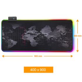 RGB Mouse Pad Gaming Mousepad Gamer Large Desk Backlit Mats Computer Led Carpet Surface For The Mause Ped Xl Deskpad Protector (Color: RGB 400 x 900 mm, Ships From: China)