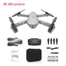 E58 Drone 1080P HD Camera WiFi Collapsible RC Quadcopter Helicopter Toy (Color: E68 Grey 1 Battery, Bundle: 4K)