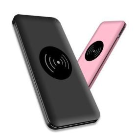 Powerfull Portable Powerbank With Wireless Charger (Color: black)