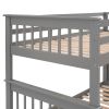 Stairway Twin-Over-Twin Bunk Bed with Three Drawers for Bedroom, Dorm - Gray