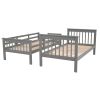 Stairway Twin-Over-Twin Bunk Bed with Three Drawers for Bedroom, Dorm - Gray