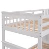 Stairway Twin-Over-Twin Bunk Bed with Three Drawers for Bedroom, Dorm - Gray